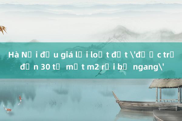 Hà Nội đấu giá lại loạt đất 'được trả đến 30 tỷ một m2 rồi bỏ ngang'