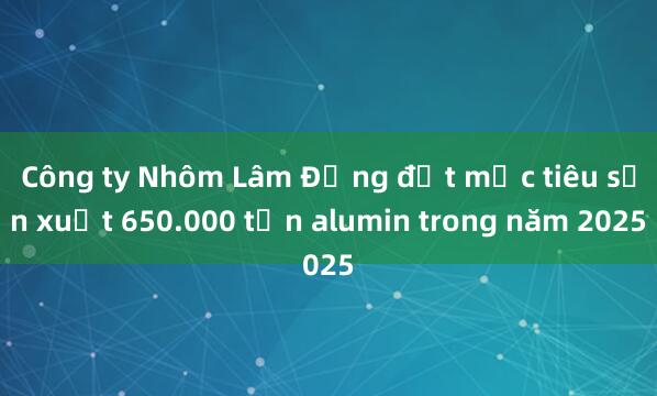 Công ty Nhôm Lâm Đồng đặt mục tiêu sản xuất 650.000 tấn alumin trong năm 2025