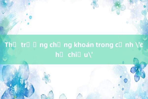 Thị trường chứng khoán trong cảnh 'chợ chiều'