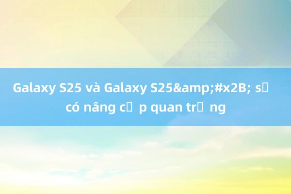 Galaxy S25 và Galaxy S25&#x2B; sẽ có nâng cấp quan trọng