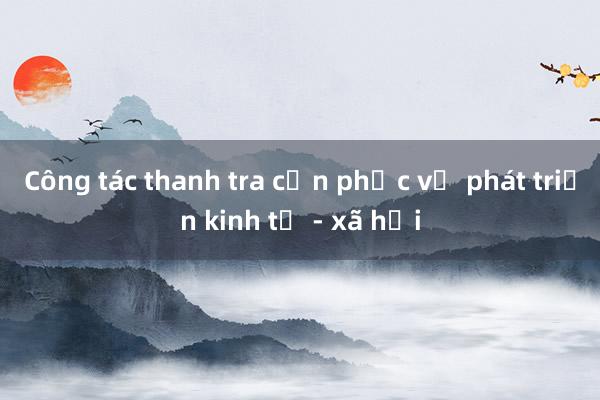 Công tác thanh tra cần phục vụ phát triển kinh tế - xã hội